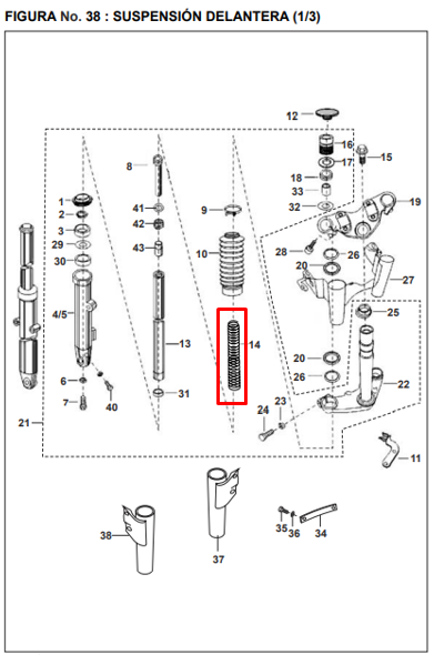 Resorte de telescopio pulsar black 180/ii BAJAJ original