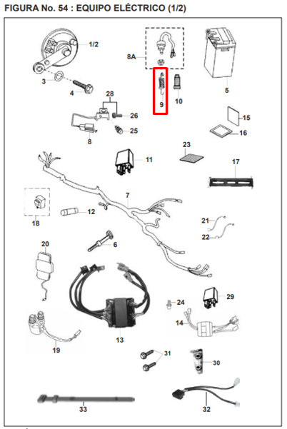 Resorte switche de stop pulsar BAJAJ original