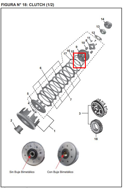 Arandela de clutch pulsar 135 - wind BAJAJ 125 original