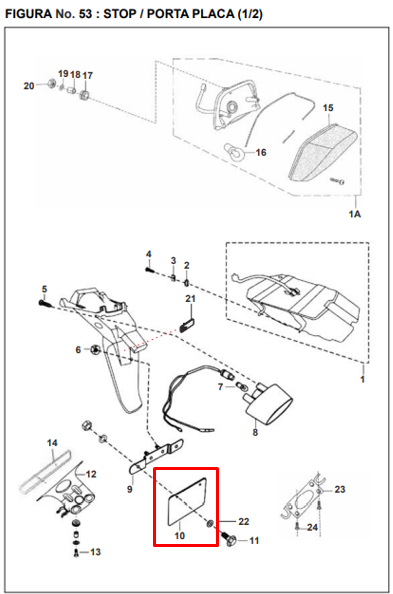 Porta placa wind/pulsar 180/ns/disc/pl original BAJAJ