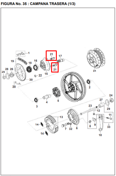 Esparrago de sprocket (10x045) pulsar BAJAJ 200 original