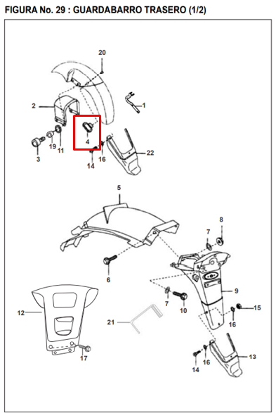 Abrazadera guia de cable boxer 100 - caliber BAJAJ 125 original (delantera)