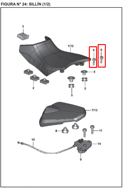 Tornillo soporte de farola pulsar BAJAJ original