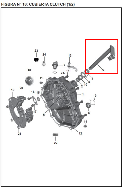 Eje de leva clutch pulsar ns 200 BAJAJ original