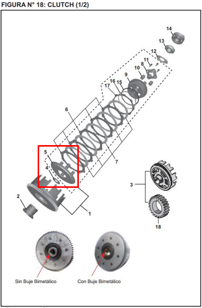 Porta resorte clutch 200ns original BAJAJ