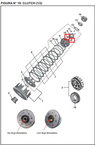 Resorte de clutch pulsar ns 200 BAJAJ original