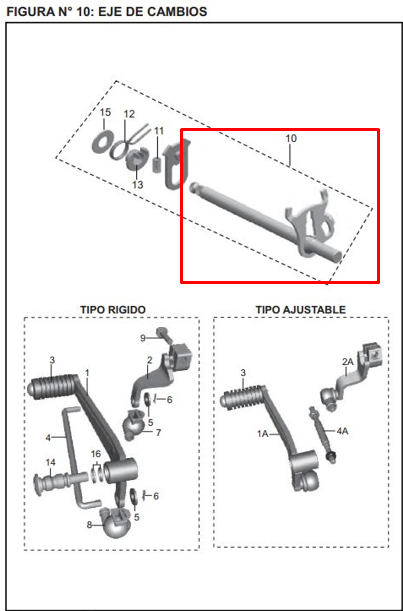 Eje de cambios pulsar ns 200 BAJAJ original