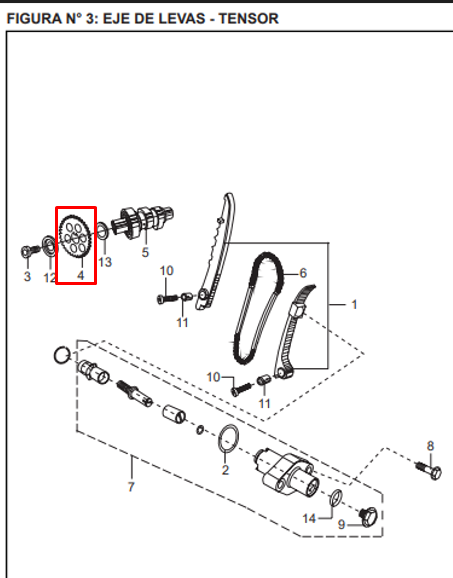 Piñon arbol de levas (dientes 28) boxer ct 100 s1d BAJAJ original