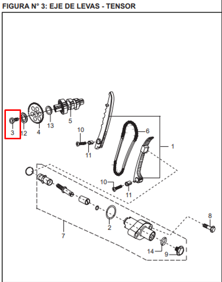Tornillo piñon de levas boxer tec 100-s1d BAJAJ original