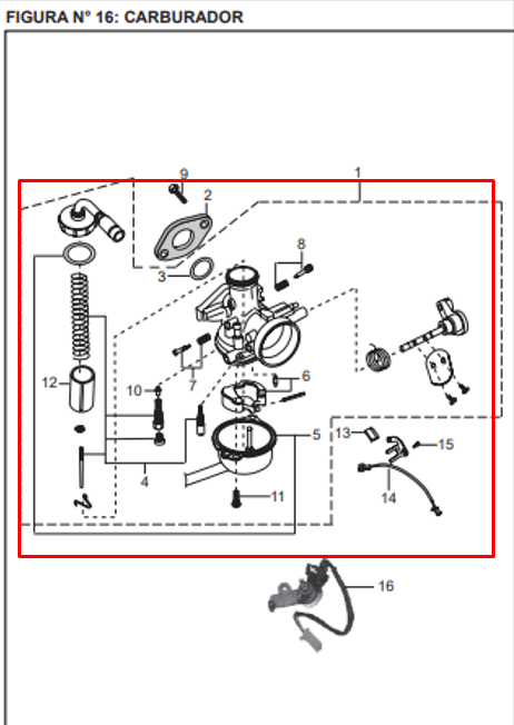 Carburador boxer tec 100 BAJAJ original