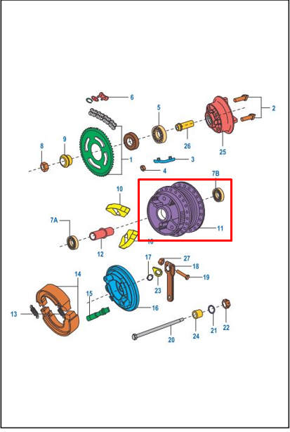 Campana trasera boxer tec 100 BAJAJ original