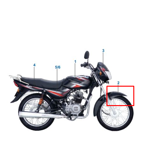Soporte guardabarros boxer ct 100 BAJAJ original (delantero)