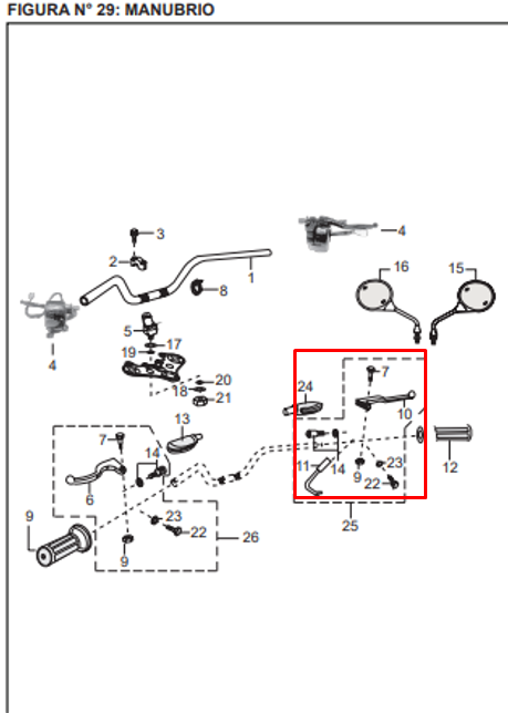 Comando derecho boxer tec (2007-19) BAJAJ original