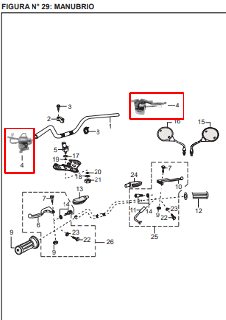 Comando izquierdo boxer tec 100 (2007-18) BAJAJ original