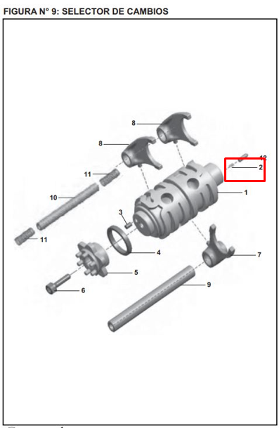 Resorte selector de cambios pulsar ns 200 BAJAJ original