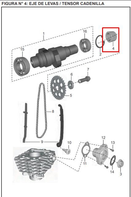 Buje arbol de levas (15x22x13) discover 100 - pulsar BAJAJ 135 original