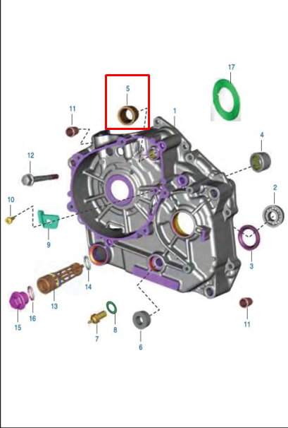 Buje de caja (10x14x12) discover 100 - pulsar BAJAJ 135 original