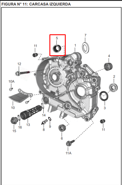 Buje de caja (10x14x12) discover 100 - pulsar BAJAJ 135 original