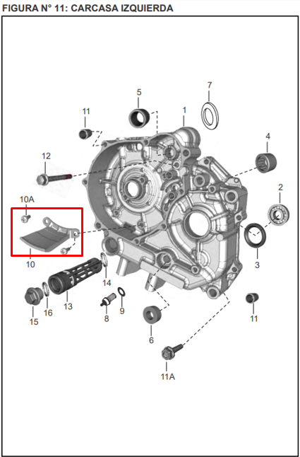 Platino carcasa discover 100/125+ original BAJAJ