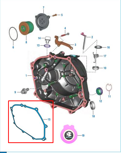 Empaque clutch pulsar 135 - xcd BAJAJ 125 original