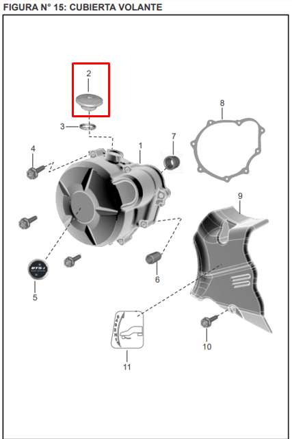 Tapon delantera tiempo xcd BAJAJ 125 original