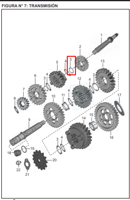 Arandela de caja boxer 100/bm 150 BAJAJ original