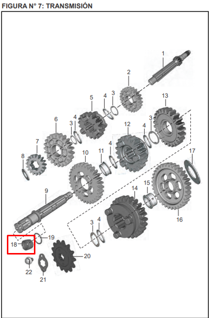 Buje de salida (17x22x13.5) pulsar original 135 BAJAJ