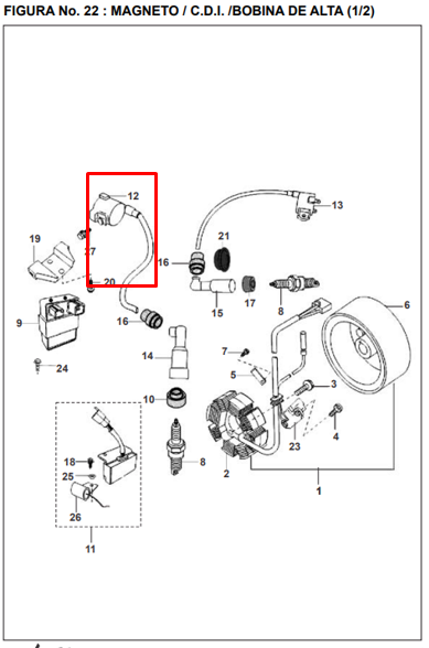 Bobina at lh pulsar180ug original BAJAJ