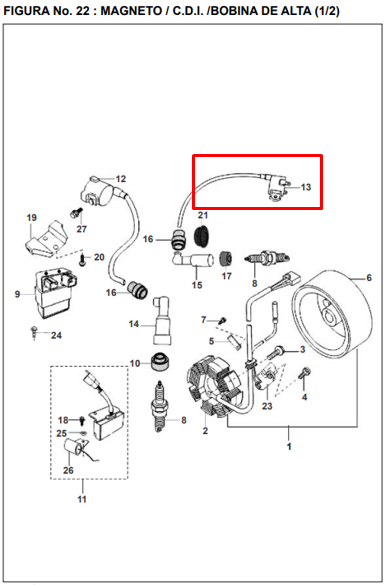 Bobina at rh pulsar ug original 180 BAJAJ