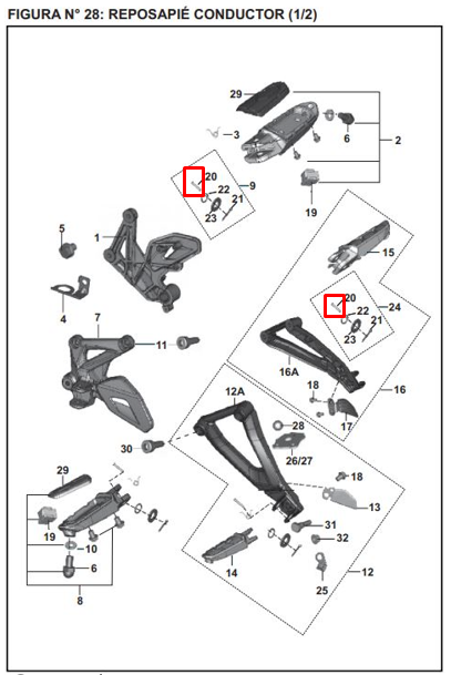 Pin pasador de posapie pulsar ns 200 - discover st 125 BAJAJ original