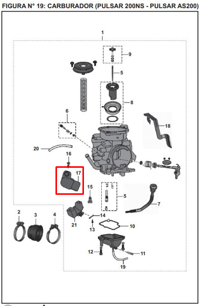Tps carburadoru pulsar original 135 BAJAJ