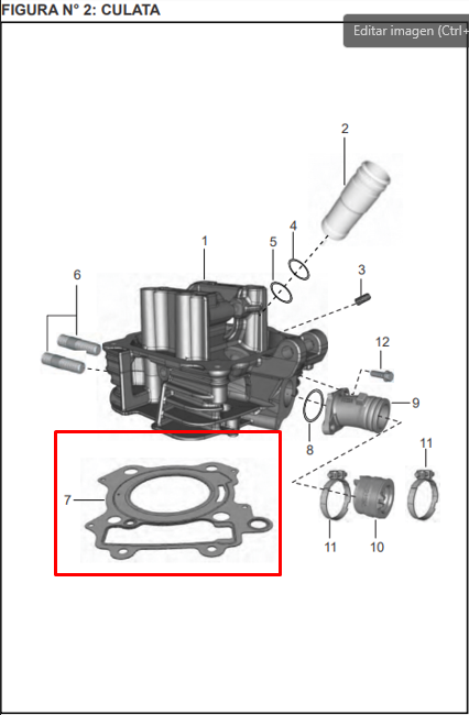 Empaque de culata pulsar 135 - discover st 125 BAJAJ original