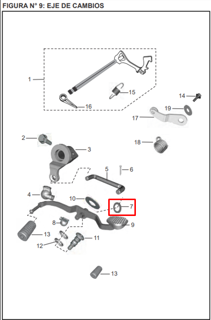 Arandela delantera pedal de cambios pulsar BAJAJ 135 original
