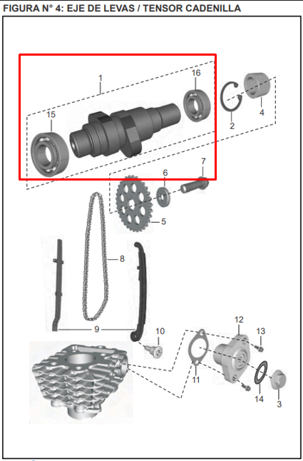 Arbol de levas discover st 125 BAJAJ original