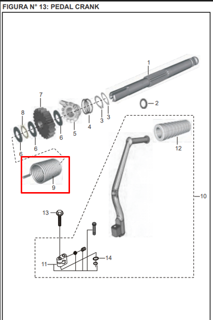 Resorte de crank pulsar BAJAJ 135 original