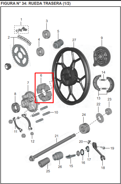 Cauchos de sprocket pulsar 135/ii 180 BAJAJ original (por set)