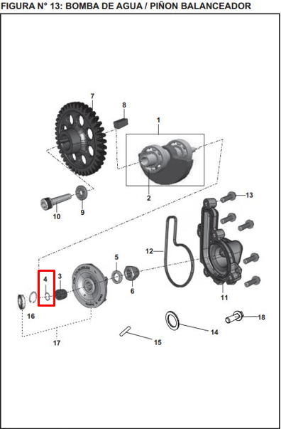 Oring bomba de agua pulsar ns 200 BAJAJ original