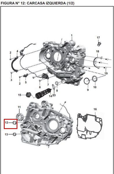 Canastilla (hk15-21-14) pulsar ns 200 BAJAJ original