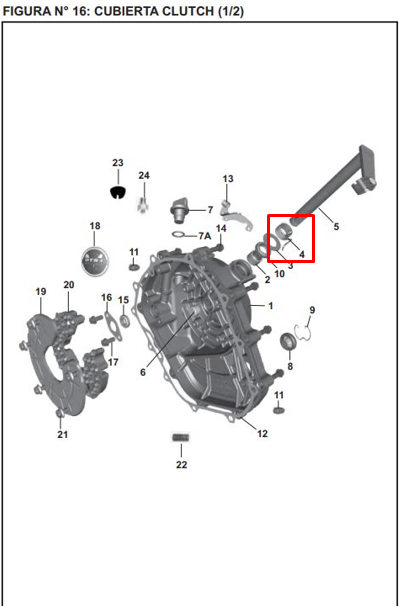 Resorte leva de clutch pulsar ns 200 BAJAJ original
