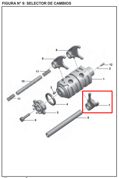 Garra cambio central pulsar ns 200 original BAJAJ