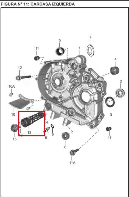 Rejilla filtro oil bm100/original 150 BAJAJ