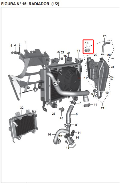 Tapa reserva de radiador pulsar ns 200 BAJAJ original