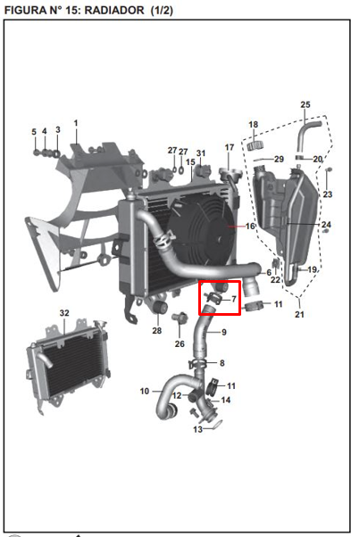 Abrazadera manguera de radiador pulsar ns 200 BAJAJ original