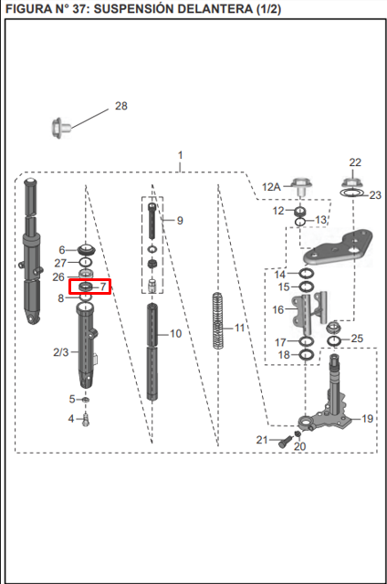Buje de telescopio discover 100/125+/st BAJAJ original