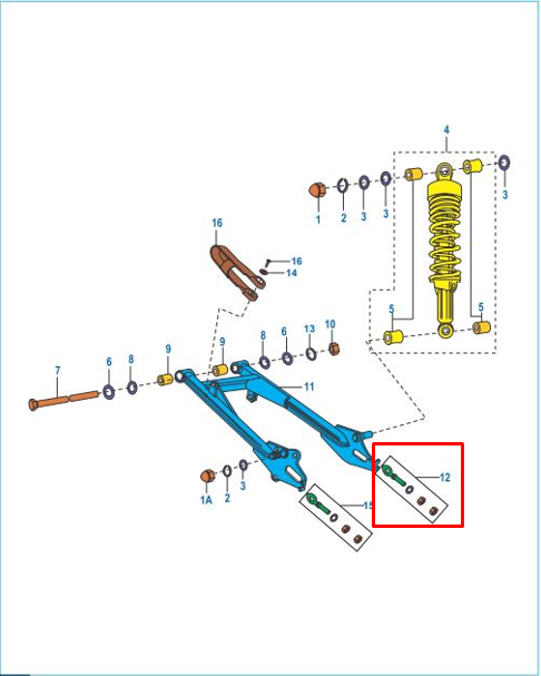 Tensor derecho de cadena platino BAJAJ 110 original