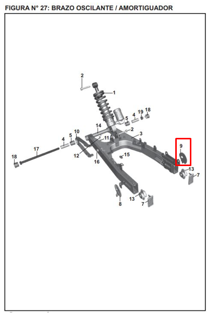 Tensor derecho de cadena pulsar ns 200 BAJAJ original