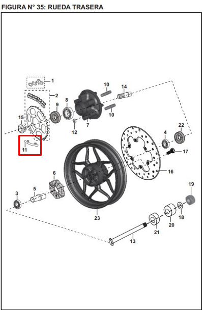 Arandela delantera sprocket pulsar ns 200 BAJAJ original