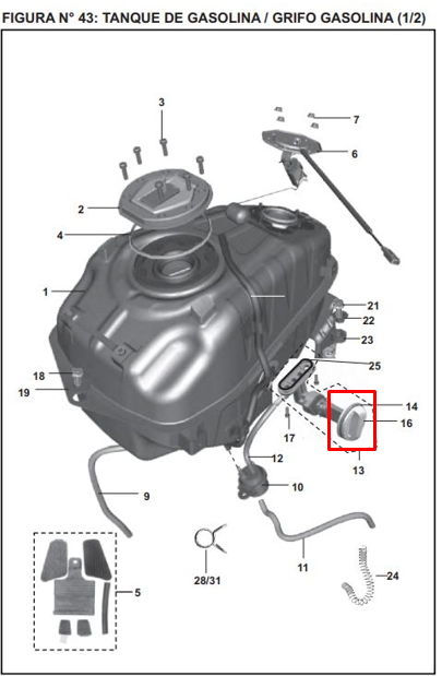 Perilla llaves gas ns 200 original BAJAJ