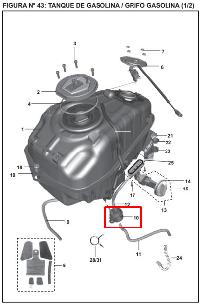 Filtro de gasolina pulsar ns 200 BAJAJ original