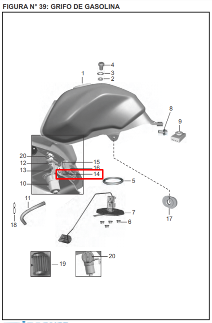Pin Perilla Llave De Gasolina Discover St 125 Bajaj Original